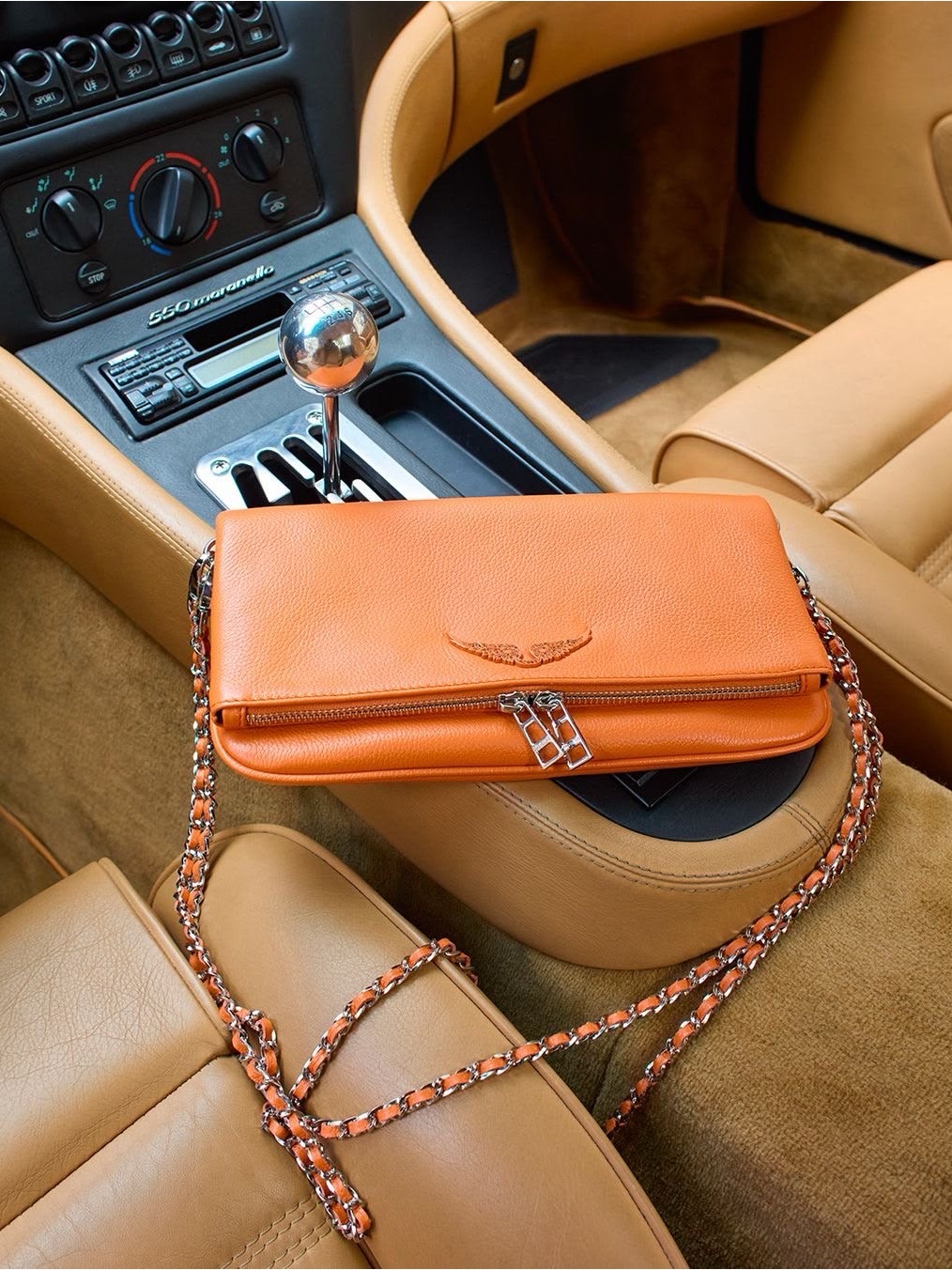 Zadig & Voltaire Orange Rock Clutch